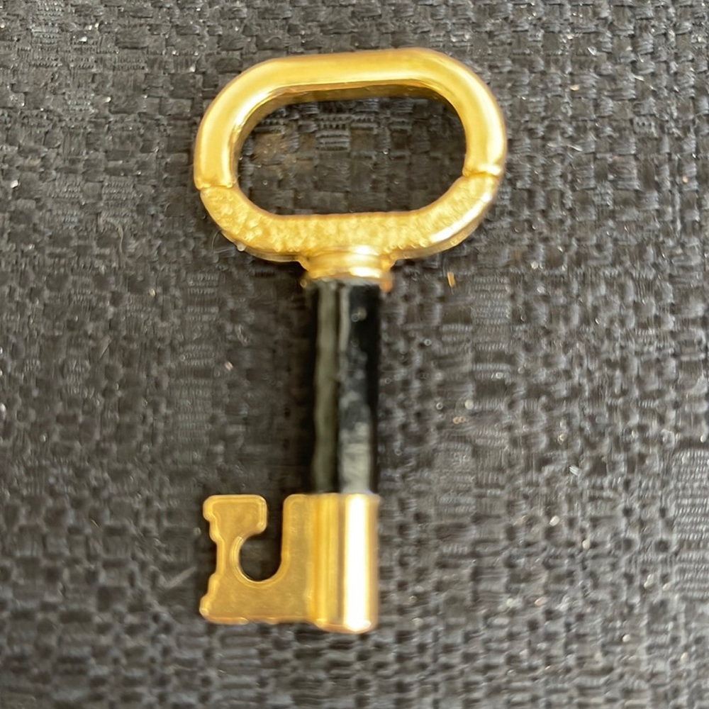 New Gold Plate and Leather Keychain